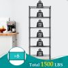 -Tier Adjustable Wire Shelving,with One 6-Tier Shelf or Two 3-Tier Shelf(Black, 13" D x 23" W x 59" H)