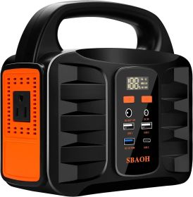 150W Portable Power Station, 155Wh 42000mAh Outdoor Solar Generator 110V AC DC Ports for Home Backup, Outdoor RV Camping