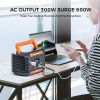 300W Portable Power Station, 230.88Wh /62400mAh Solar Generator, Regulated DC Output Backup Battery with AC Outlet