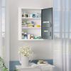 Bathroom Medicine Cabinet with Shelves Inside & On Door, Locking Medical Cabinet for Child & Pet Safety, First Aid Bathroom Wall Cabinet