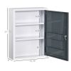 Bathroom Medicine Cabinet with Shelves Inside & On Door, Locking Medical Cabinet for Child & Pet Safety, First Aid Bathroom Wall Cabinet